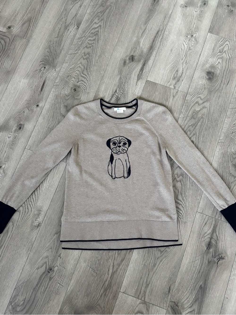 Boden Pug Wool Blend Knit Pullover Sweater | Size Small